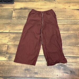 Evolverie Cotton Capri Wide Leg Brown Size Medium